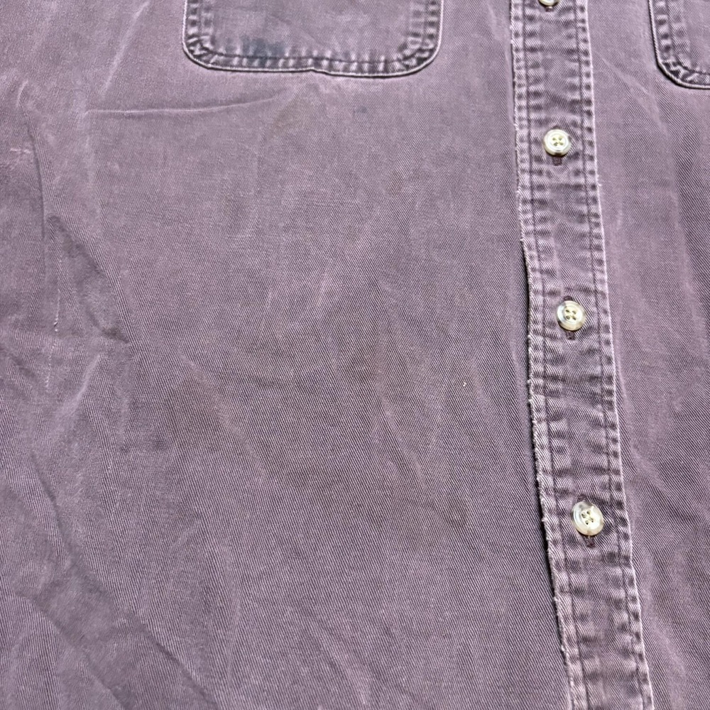 Vtg Carhartt Shirt Mens Large Purple Twill Button Up LS Faded Distressed 90s - Picture 15 of 16
